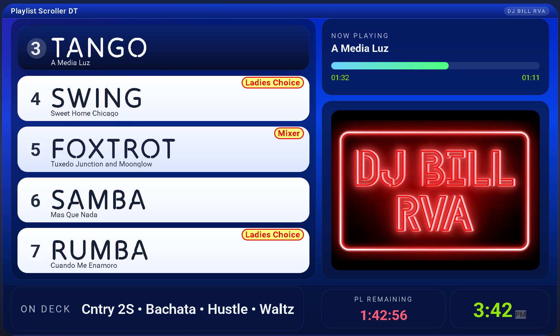 DJ Bill's Playlist Scroller screenshot